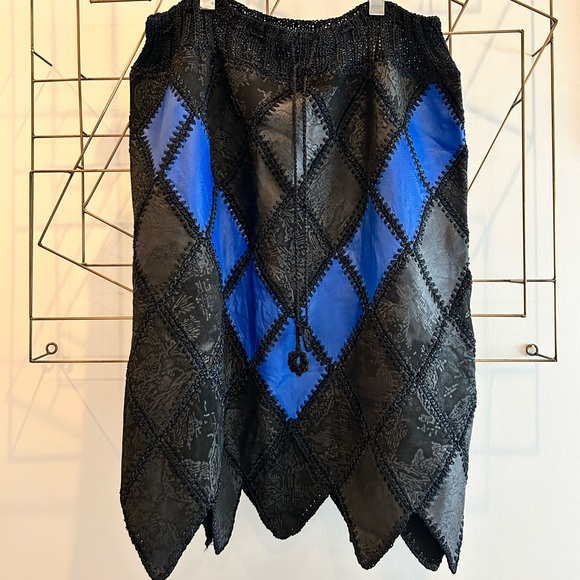 1980s Vintage Leather & Crochet Top/Skirt - Picture 5 of 8